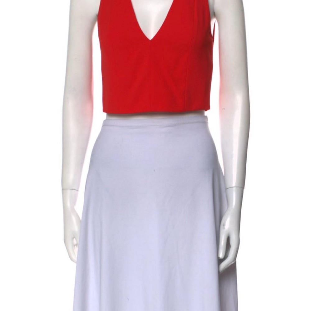 Alice + Olivia Red Crop sleeveless Top